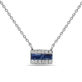 Sapphire & Diamond Bar Pendant