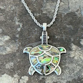 Sea Shell - Turtle - Land Turtle Pendant - Rope Necklace - SK2579