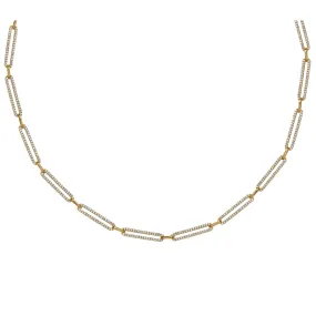 Silver gold plated paperclip link choker