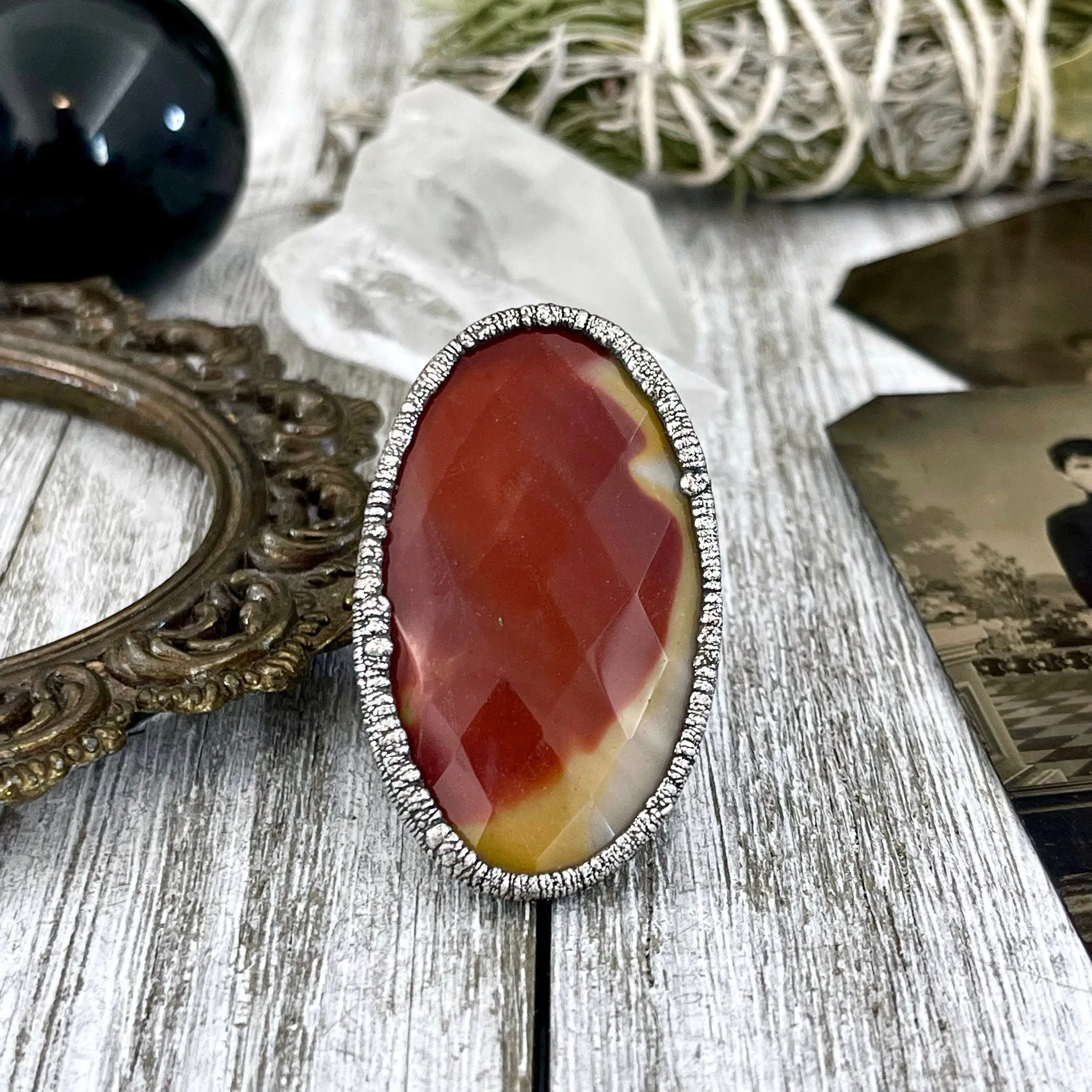 Size 6.5 Big Mookaite Stone Statement Ring in Fine Silver / Foxlark Collection - One of a Kind