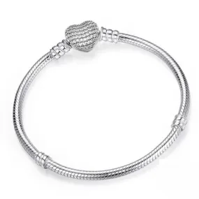 Sterling Charm Chain Bangle Bracelets For Women