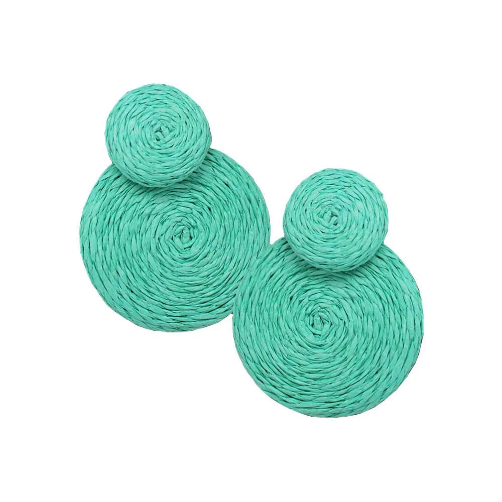 Swirl Double Raffia Link Earrings