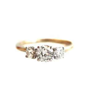 Three Prong Set Diamond Ring