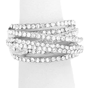 Twisted Crystal Rhinestone Stretch Ring