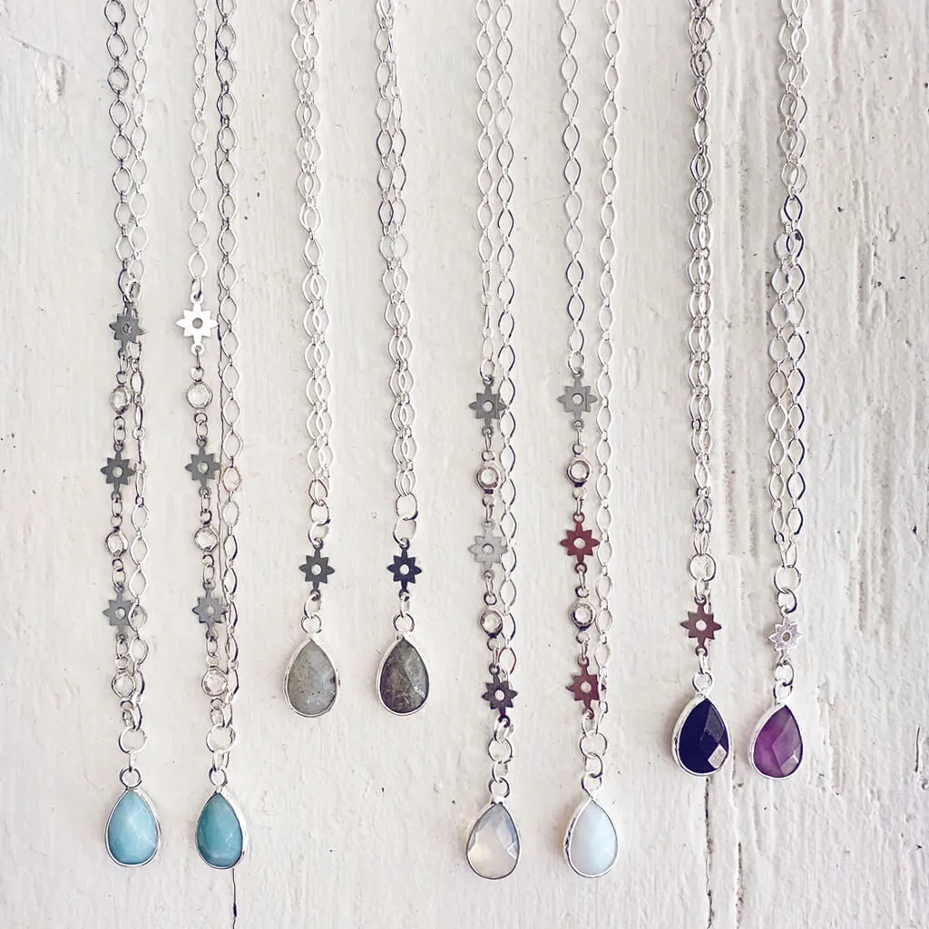 unity II // gemstone teardrop pendant necklace