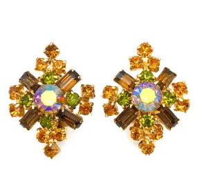 【USA輸入】ヴィンテージ クレイマー ラインストーン イヤリング/Vintage KRAMER Rhinestones Clip On Earrings