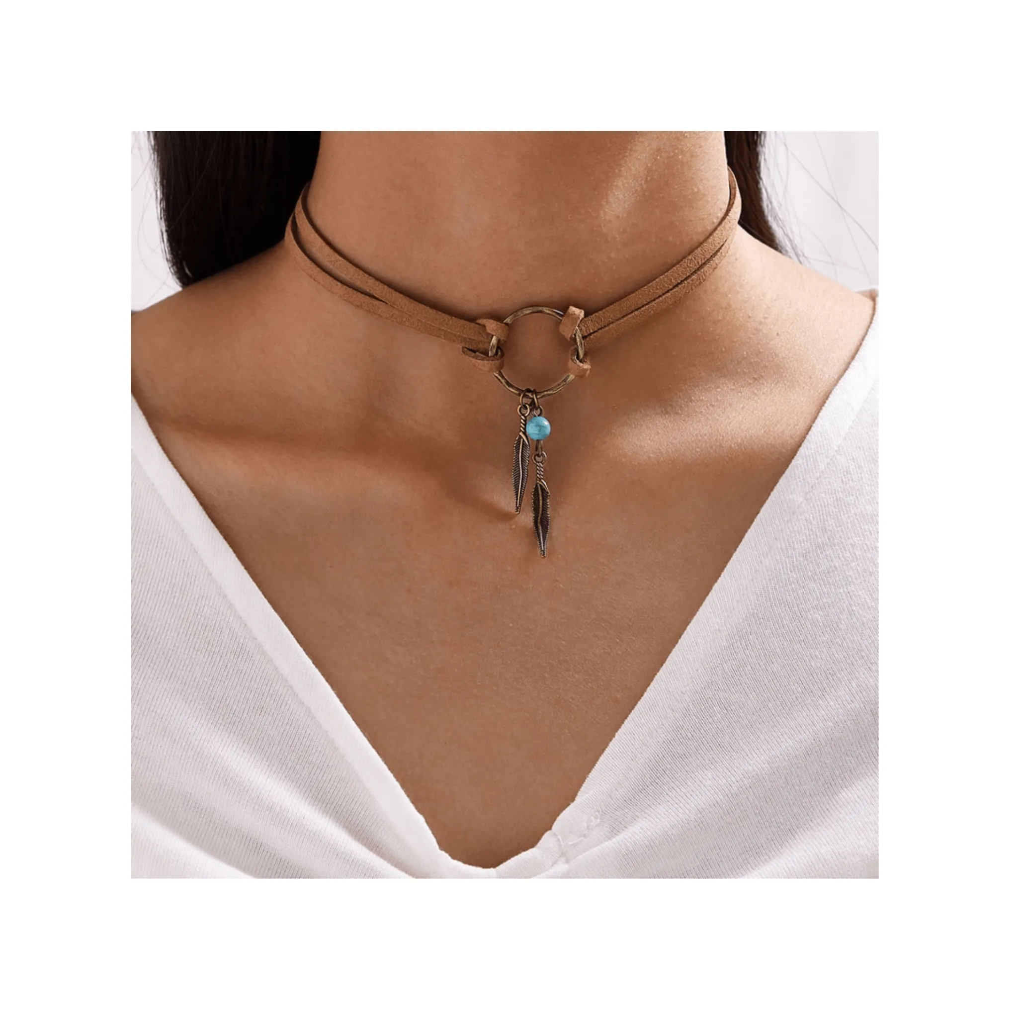 Velvet Leaf Choker Necklace