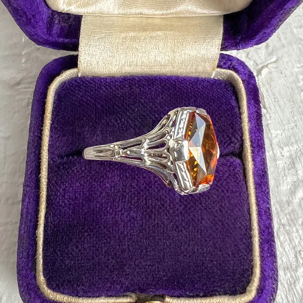 Vintage Citrine Filigree Ring