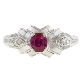 Vintage Ruby & Diamond Ring