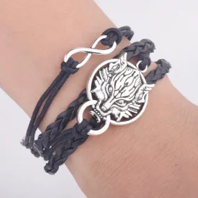 Wolf's Head Charm Bracelet