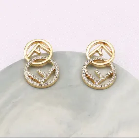 Women Fashion Earrings F Letter Earrings - X35077713