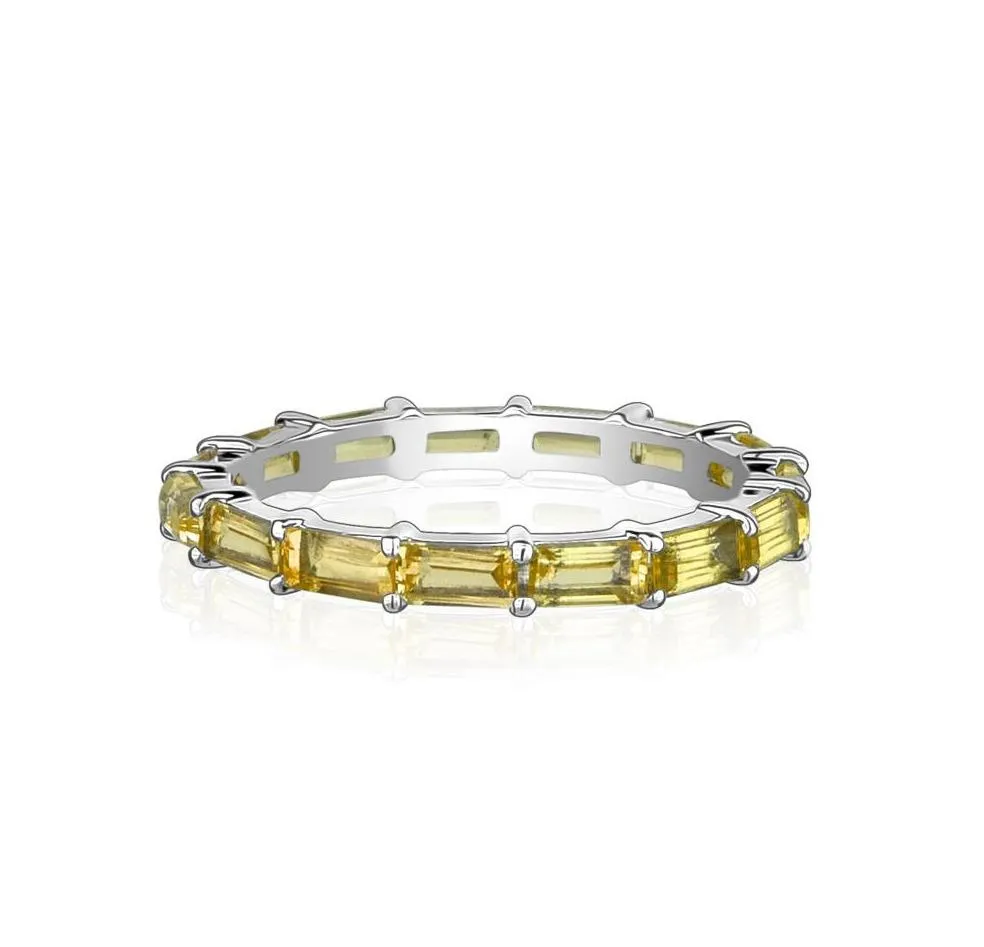 Yellow Sapphire Baguette Eternity Ring