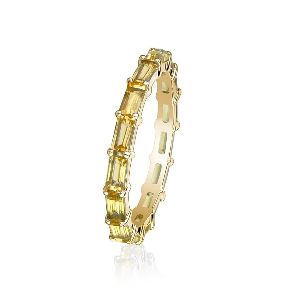 Yellow Sapphire Baguette Eternity Ring